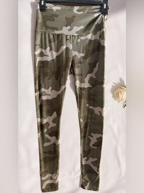 Kids Camo Leggings - Olive Green Camo Print